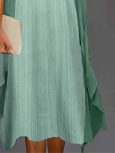 Women's Two Piece Dress Set Casual Dress Chiffon Dress Daily Vacation Fashion Elegant Twist Knot Front Midi Dress V Neck 3/4 Length Sleeve Plain Regular Fit Blue Green Summer Spring S M L XL XXL